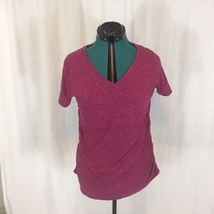Maternity shirred v-neck t-shirt